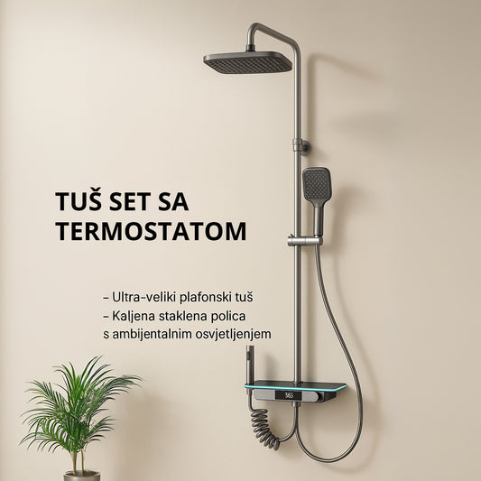 LED tuš set AquaThermo Pro – s digitalnim prikazom temperature