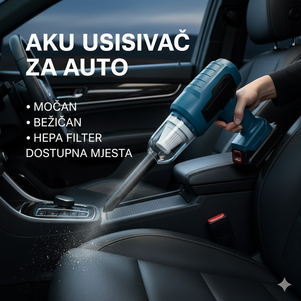 Akumulatorski prenosivi usisivač za auto – moćan i kompaktan